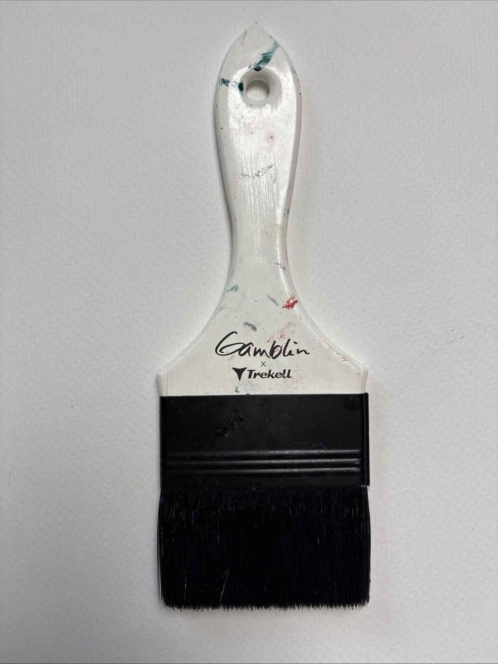 Gamvar Varnish Brush 3" by Gamblin x Trekell Synthetic Bristles White Black